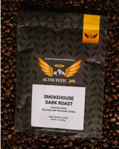 Smokehouse Dark Roast whole bean coffee beans from Altruistic Joe Coffee
