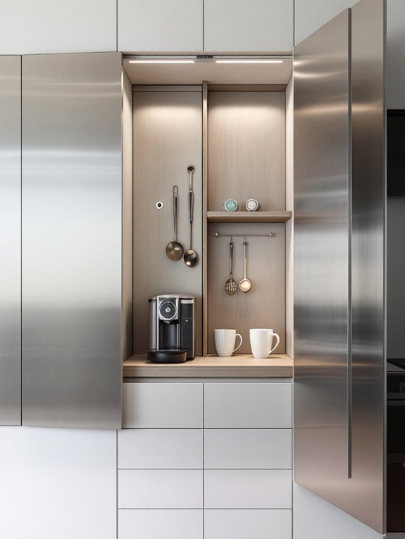 coffee station in cabinet