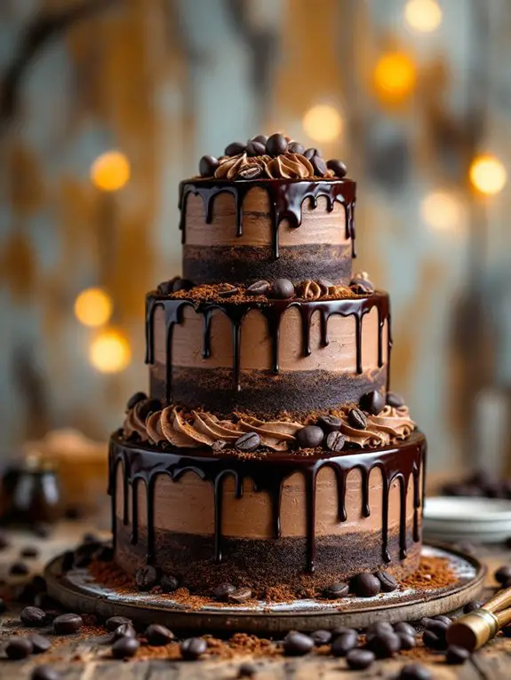 mocha cake with buttercream